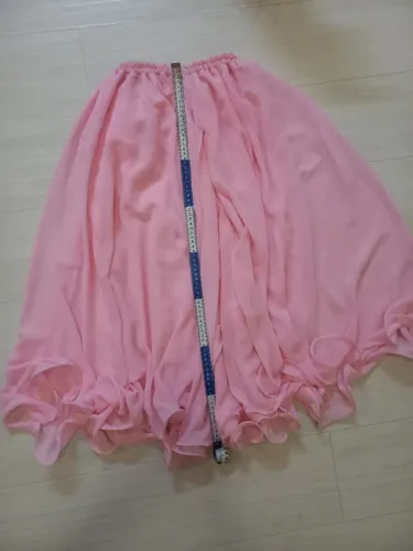 Saia rosa dupla godê dança do ventre