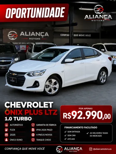 Chevrolet Onix Plus LTZ 1.0 12V TB Flex Aut. 4P 2025