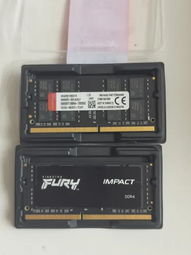 Kit Memória RAM DDR4 32GB (2x16GB) 2666MHz Kingston Fury Impact CL15 p/ Notebook