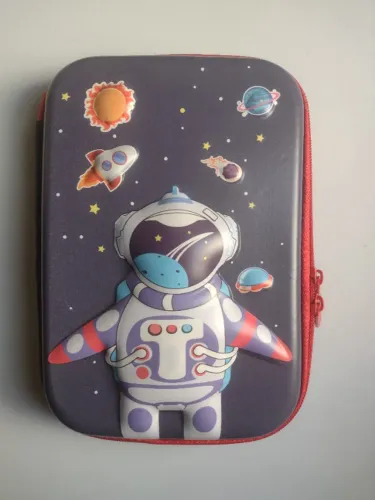 Estojo organizador escolar multiuso astronauta