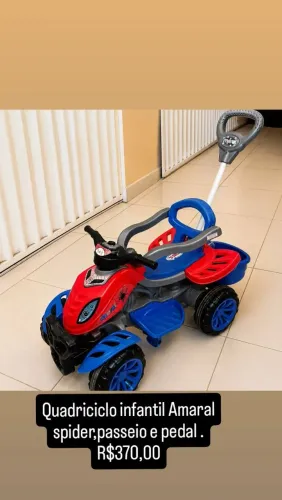 Quadriciclo infantil Amaral spider,passeio e pedal .<br>R$370,00