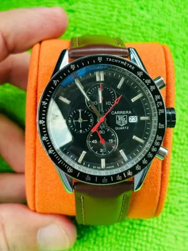 Tag heuer cronógrafo 100% funcional 45mm usado funcionamento perfeito