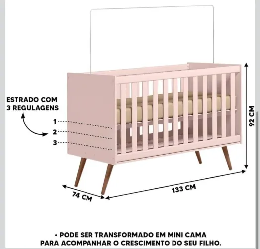 BERÇO NOVO COM COLCHÃO