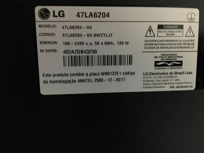 Smart tv 47 polegadas LG 3D ?Com Defeito?