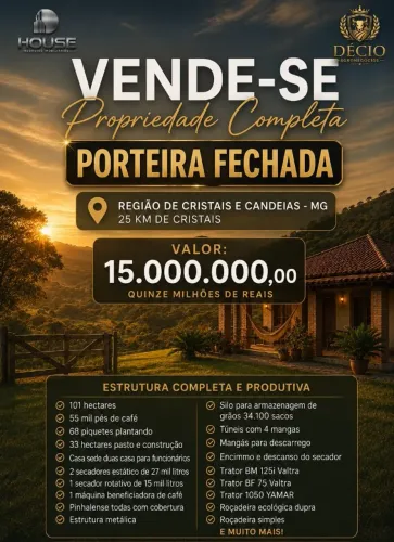 Fazenda a Venda - Cristais/Candeias - 101 Hectares