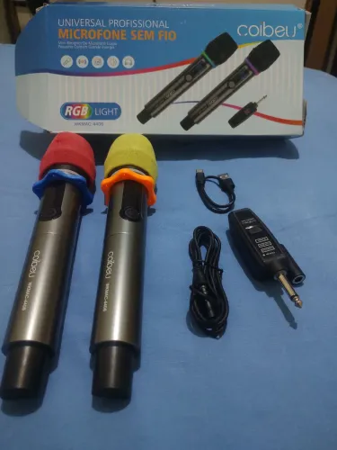 Kit microfone universal sem fio 