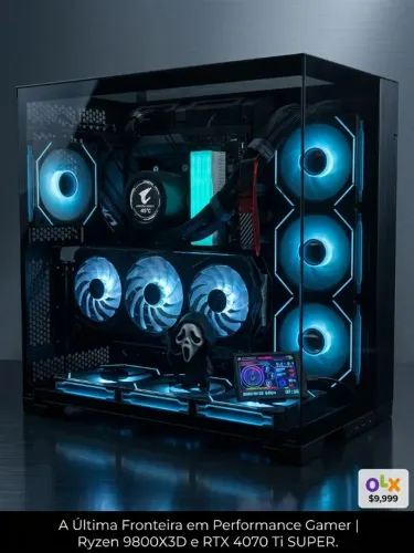 PC Gamer High-End Top de Linha | Ryzen 7 9800X3D + RTX 4070 Ti Super + 64GB DDR5