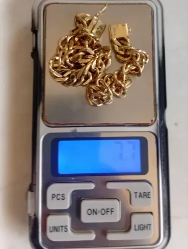 Pulseira de ouro grumet dupla