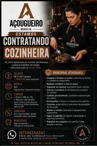 Vaga para cozinheira