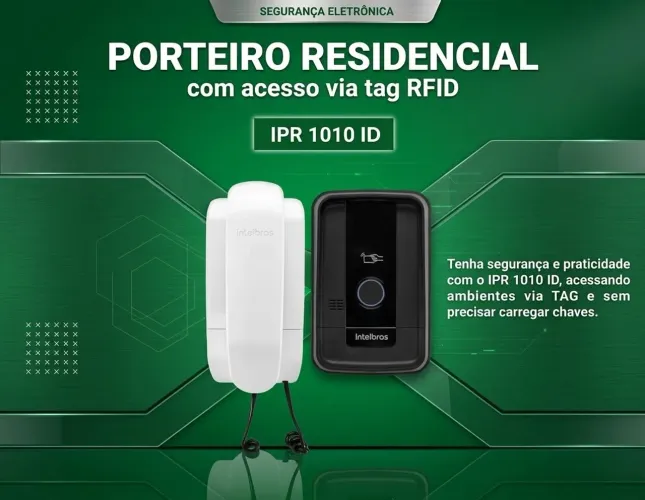 'PORTEIRO ELETRÔNICO (interfone) INTELBRAS IPR 1010 ID; Kit completo instalado'