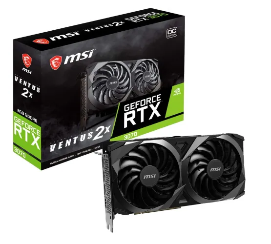 Placa de vídeo MSI Geforce RTX 3070 Ventus 2x OC 8GB GDDR6 256bits (sem LHR) 