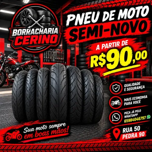 Pneus semi novo para moto A partir de 90 reais