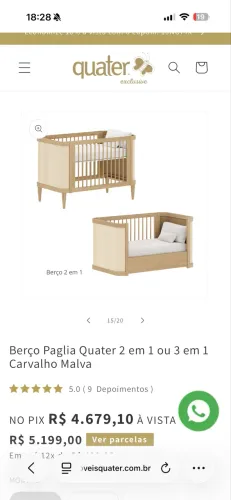 Berço 2 em 1 (Berço e cama)
