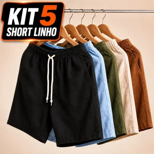 Short Linho Premium, kit com 5. Novos. Roupa Masculina