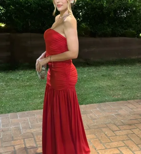 Vestido longo vermelho usado 1 vez, tamanho único