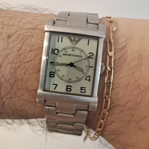 Relógio Emporio Armani Original Estilo Cartier