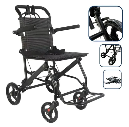 Cadeira De Rodas Leve Compacta De Transporte Dobrável Idoso