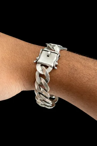 Pulseira de Prata Elo Duplo 17MM - 21CM