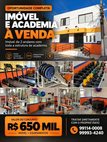 OPORTUNIDADE COMPLETA: IMÓVEL COMERCIAL + ACADEMIA!