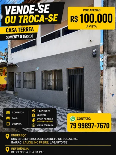 Vendo ou troco casa no bairro Laudelino freire 