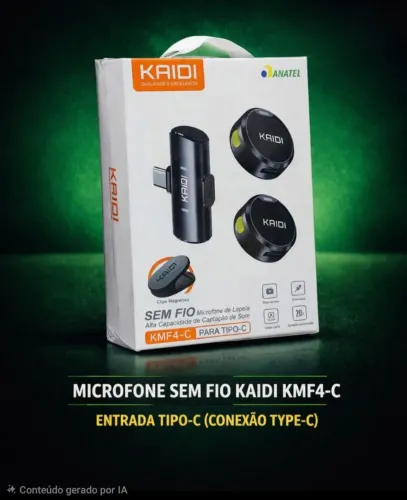 Microfone de Lapela Tipo C sem fio com 2 Microfone.