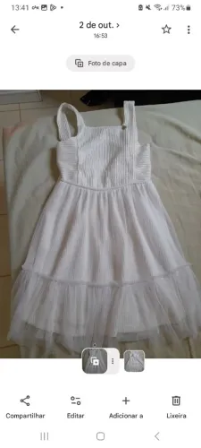 Vestido infantil tamanho 12 usado