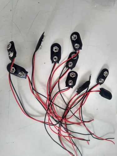 Conector Clip Para Bateria 9v Com Rabicho Preto (10 pçs)