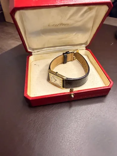 Cartier Tank Mecânico Vermeil - Corda Manual - Década de 1970/80