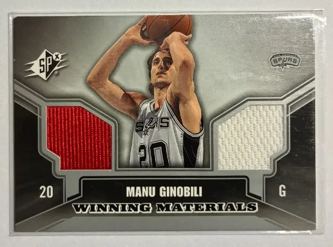 Manu Ginobili Uniforme Game Worn Dual Patch Memo Card NBA Carta Basquete