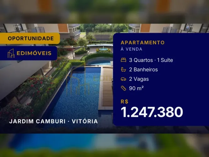 Apartamento 3 quartos em Jardim Camburi, espaço e modernidade para você