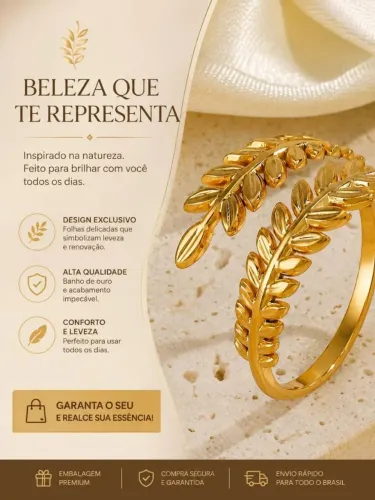 Anel folhas aço inoxidável