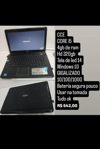 ? Notebook CCE Core i5 4GB 320GB - Oferta Especial no Facebook + Entrega e Garantia