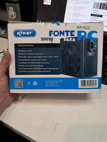 Fonte de Alimentação ATX para PC Knup KP-522 de 500W 