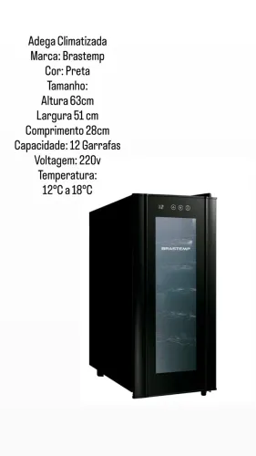 Adega Climatizada Portátil - Capacidade: 12 Garrafas