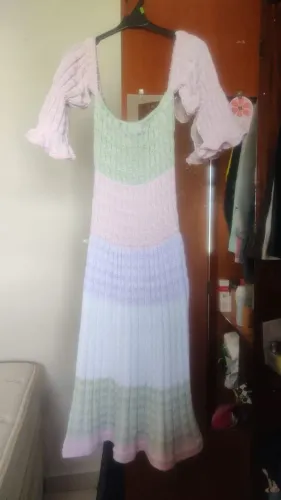 Vestido chá revelação em tricô
