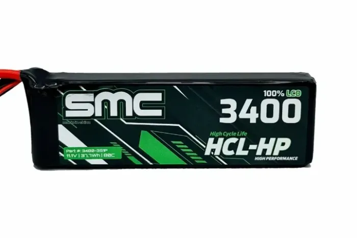 Bateria Lipo SMC 3S HCL-HP 11.1V 3400 mAh 80C Automodelo/Aeromodelo