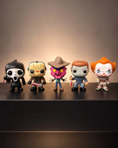 Coleção Terror - 5 Bonecos Ghostface, Jason, Freddy, Michael Myers e Pennywise