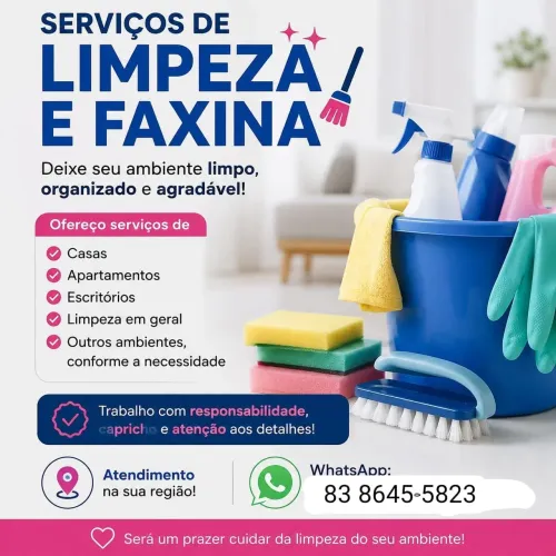 Disponível para faxinas