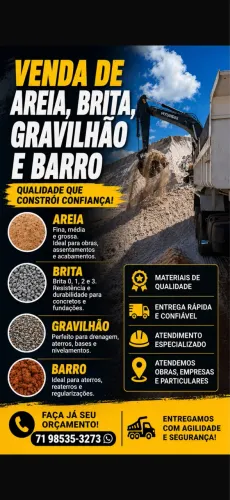 Areia, brita e gravilhão