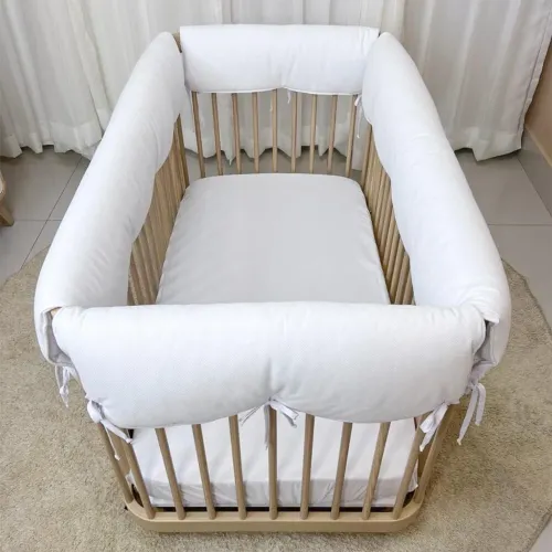 Cobertura para Grade de Berço 4 Lados Piquet Branco  