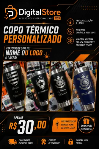 Copos personalizado com seu nome , logo ou time ?