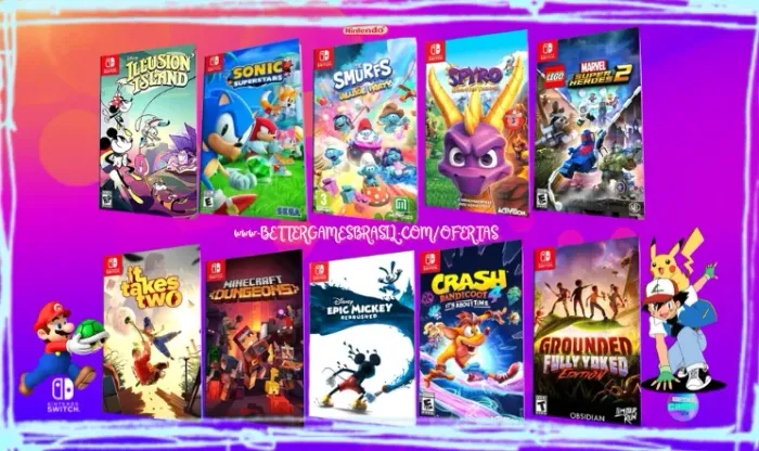 Smurfs : Lego Pokemon Mickey Minecraft Zelda Grounded Crash Spyro Sonic Nintendo Cupheads