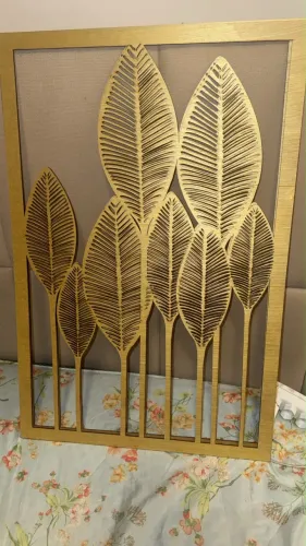 Quadro Decorativo Vazado Dourado Folhas - Estilo Moderno | Excelente Estado
