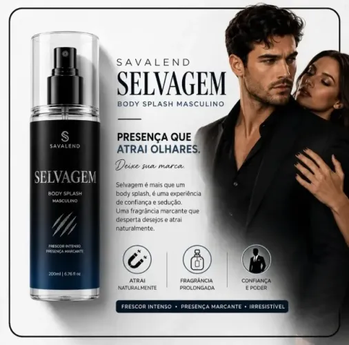 Body Splash Masculino Selvagem 200ml - Perfume Amadeirado