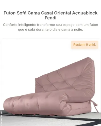 Futon de casal (sofá/colchão), tecido impermeável 