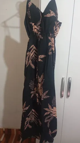 Vestido Longo Feminino Estampado - Tam. M