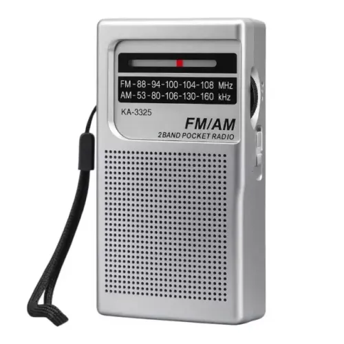 Rádio AM/FM Portátil Pilha e Bateria Recarregável Entrada para Fone de Ouvido KA-3325