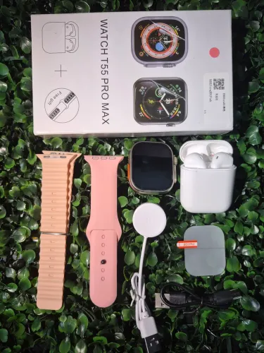 SmartWatch T55 PRO MAX Com 2 Pulseiras Fone Bluetooth e Película