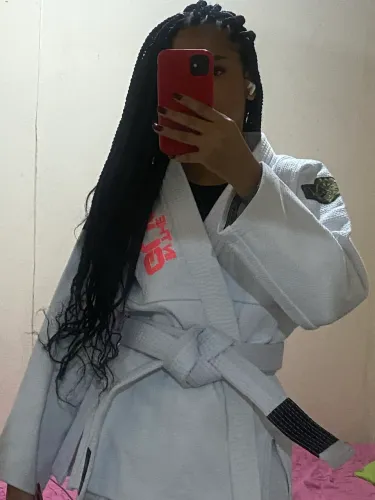Kimono Jiu-jitsu In The Guarf A1 Branco com detalhes rosa