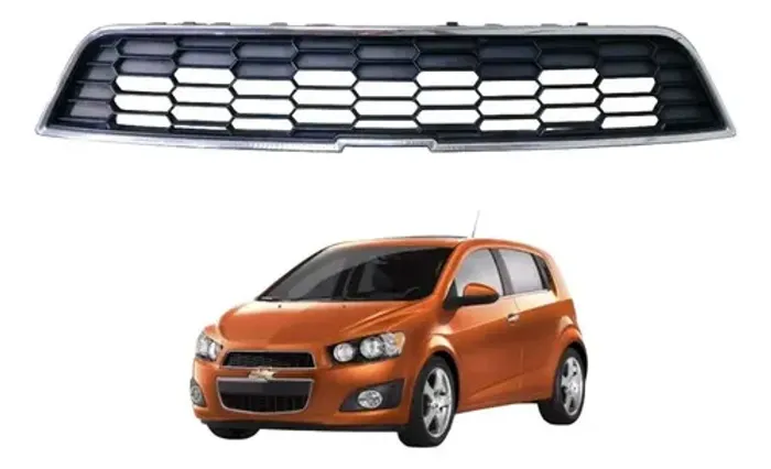 Grade Superior Parachoque Chevrolet Sonic 2012 2013 2014 Preto Fosco